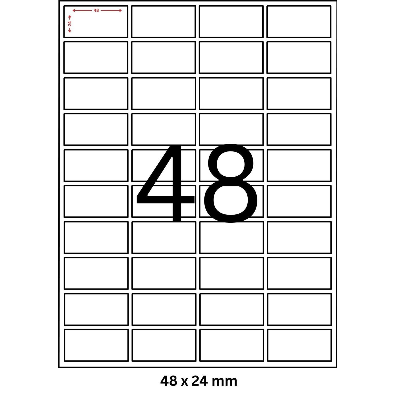 Fasjet-A4 Self Adhesive Paper Label–48 Labels per Sheet–ST-48 ‣ FasJet